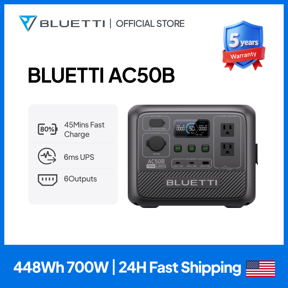 Outdoor Power Usa - BLUETTI AC50B Portable Power Station 700W