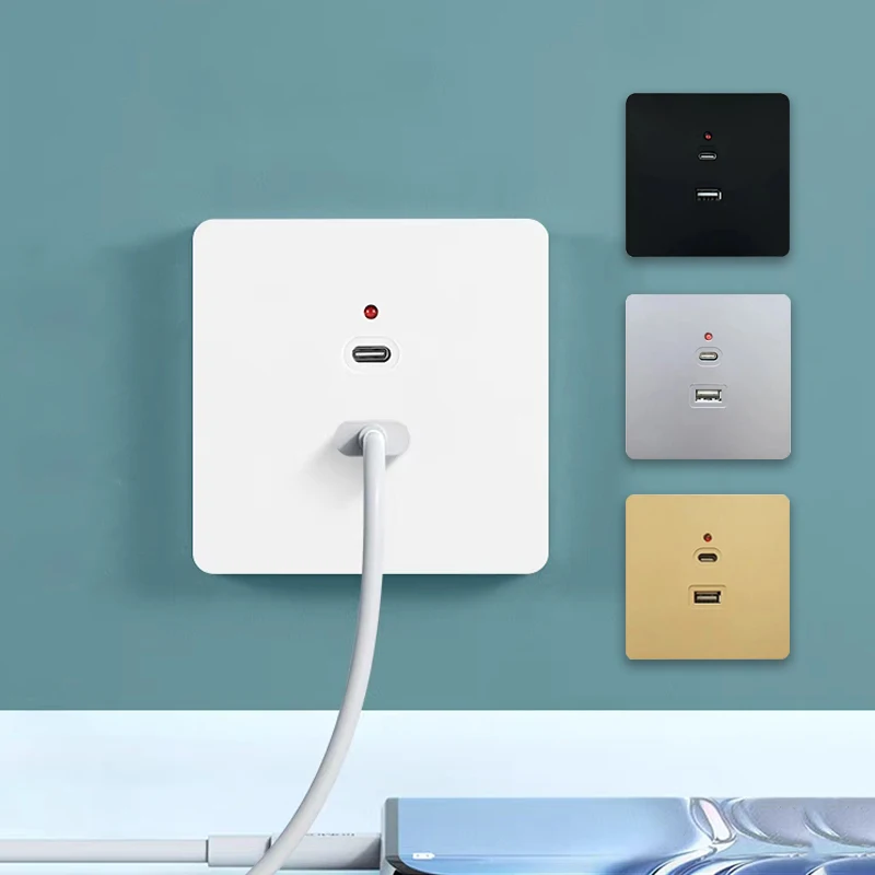 Outdoor Usb Power Strip - Black Universal Wall USB C Socket,