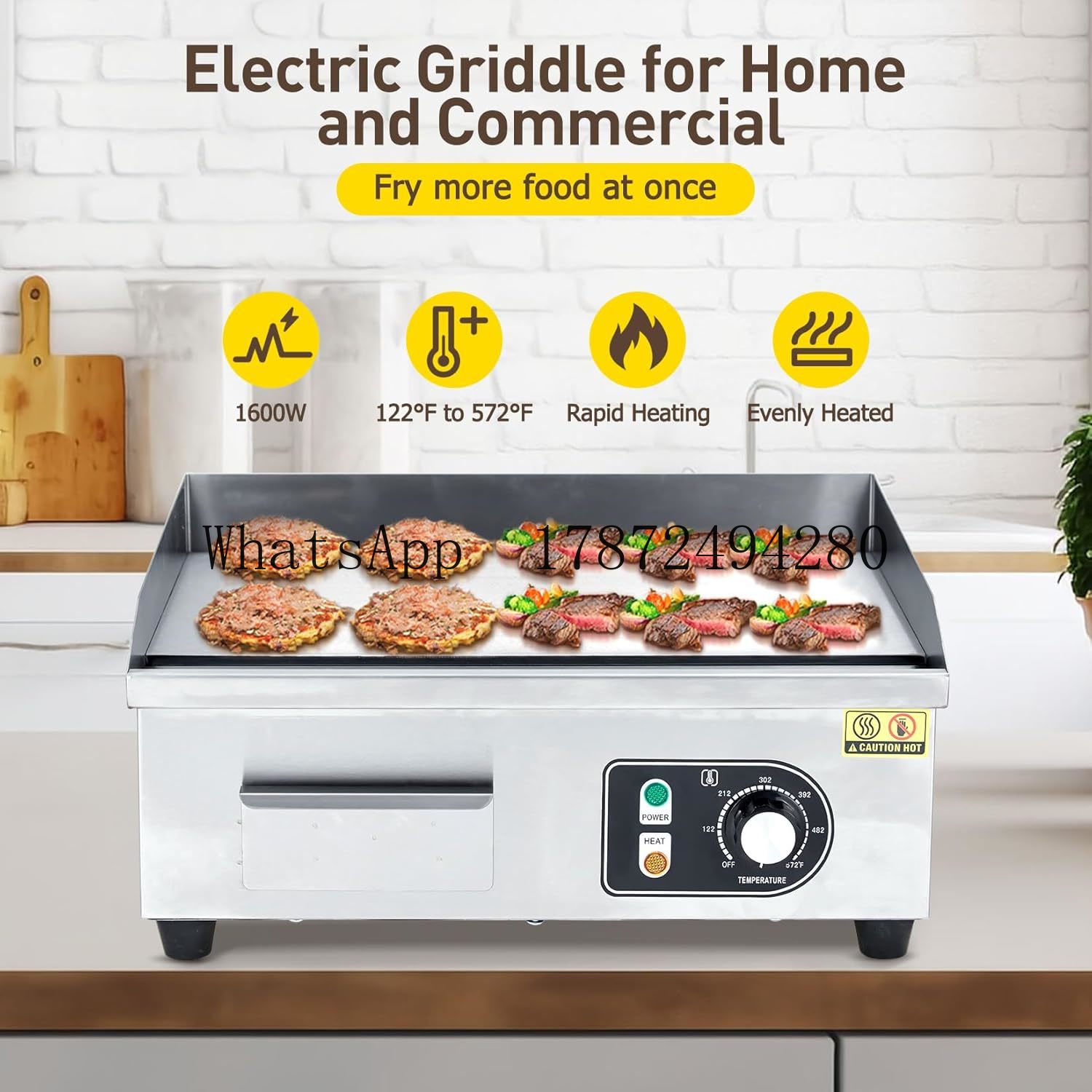 Outdoor Power Grill - 30 Inch Electric Griddle for Outdoor