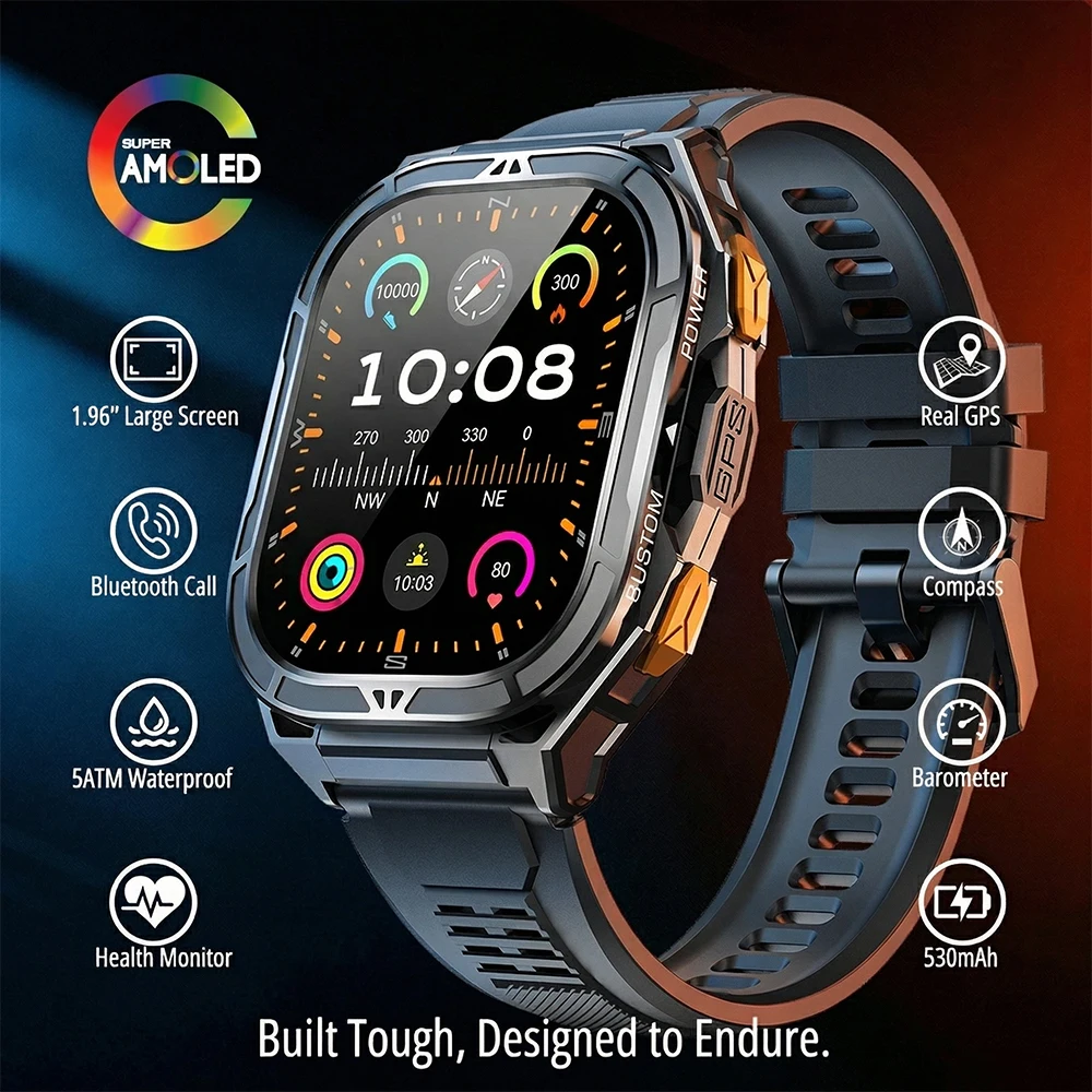 Outdoor Power Meter - Luxury AMOLED Smartwatch Real GPS 5ATM