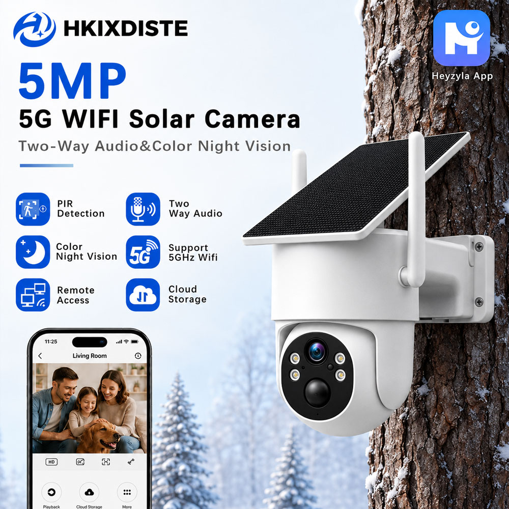Panel Power Outdoor - 5GHz WiFi 5MP Solar Powered PTZ