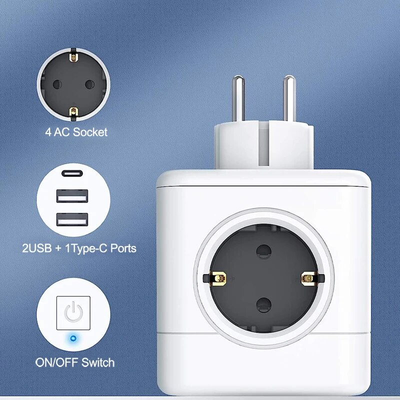 MASSFA 4 Eu AC Outlets Power S - Outdoor Usb Power Strip ulasan dan harga