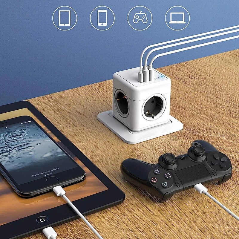 MASSFA 4 Eu AC Outlets Power S - Outdoor Usb Power Strip ulasan dan harga
