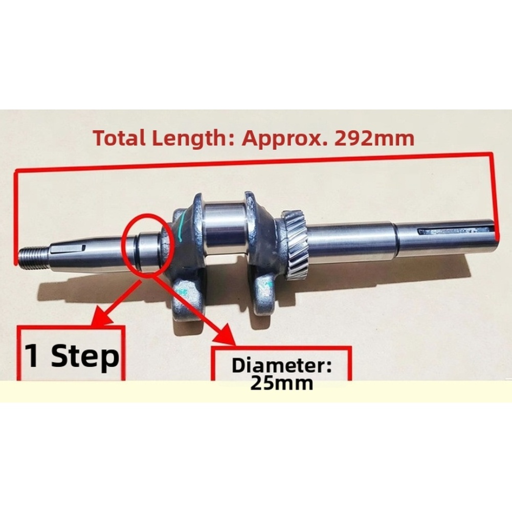 Crankshaft Dual Keyway 292mm L - Garden Tiller Mini ulasan dan harga