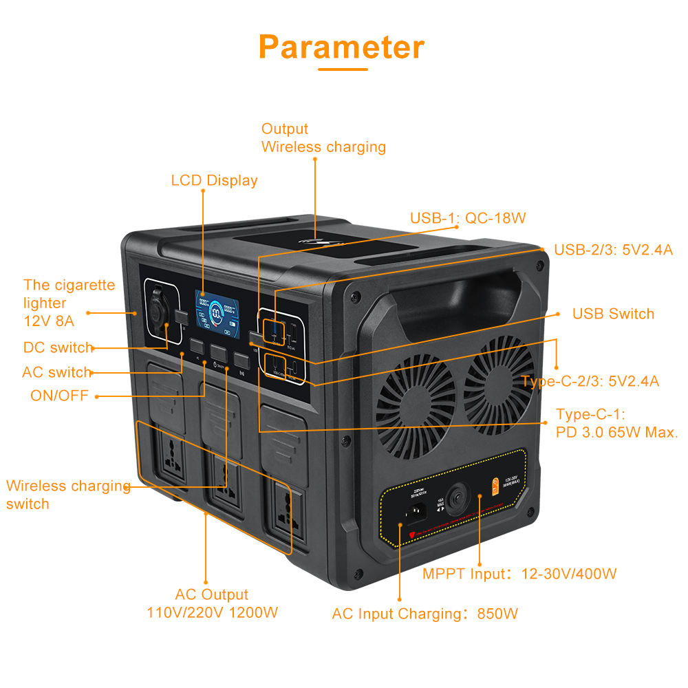 1200W Portable Solar Generator - Outdoor Power Generator ulasan dan harga