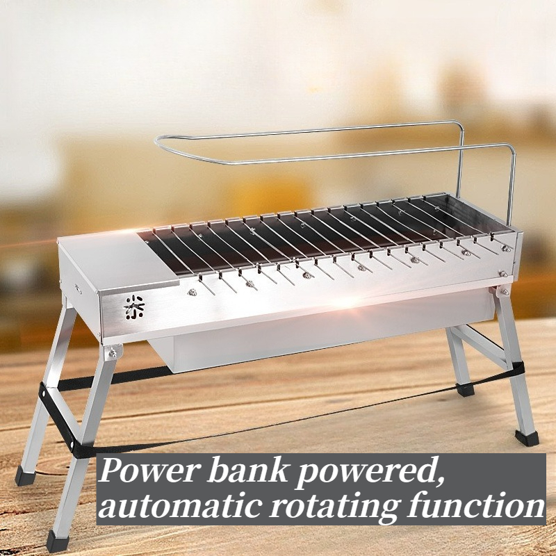 Portable Automatic Rotating BB - Outdoor Power Grill ulasan dan harga