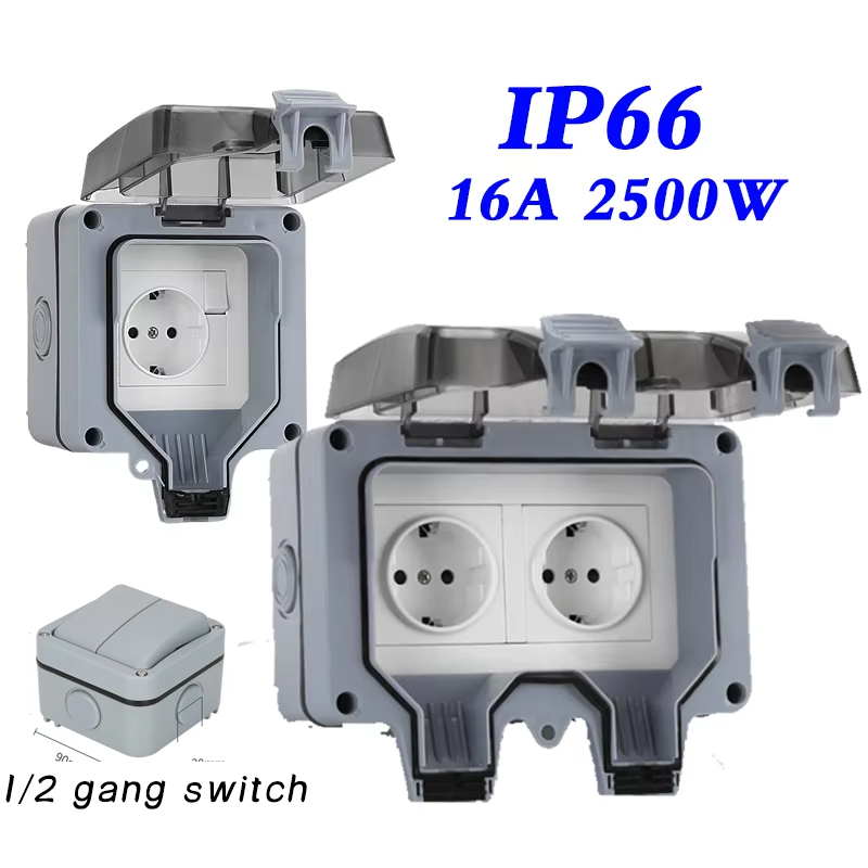 EU KR Outdoor Wall Waterproof  - Outdoor Power Usa ulasan dan harga