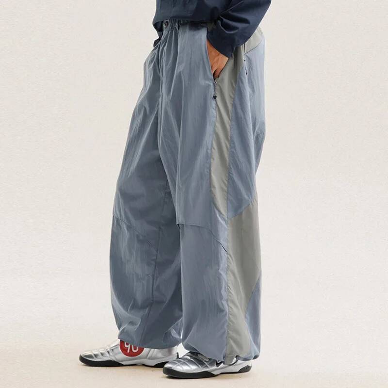 Men Color Block Wide Leg Pants - Outdoor Power Block ulasan dan harga