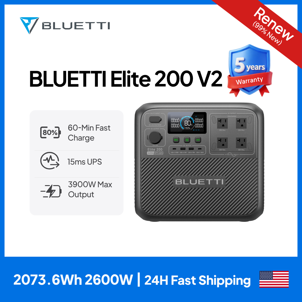 【Renew】BLUETTI Elite 200 V2 Po - Outdoor Power Generator ulasan dan harga