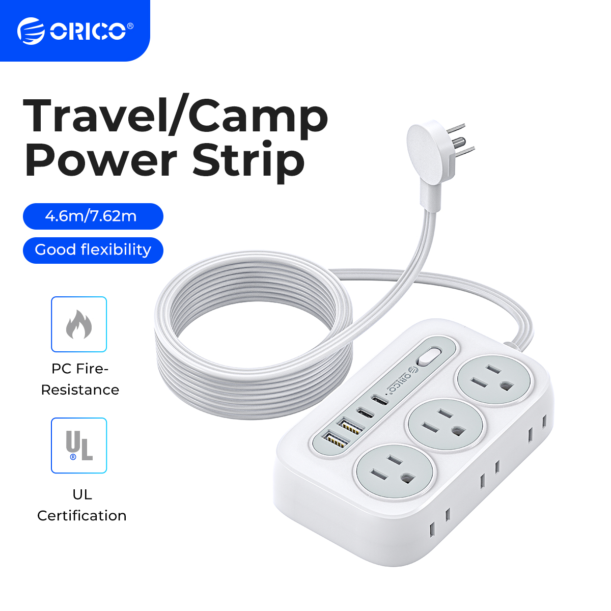 ORICO Power Strip with 6 Socke - Outdoor Usb Power Strip ulasan dan harga