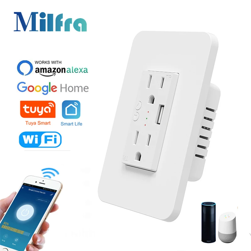 Milfra Wifi Smart Socket Doubl - Outdoor Usb Power Strip ulasan dan harga