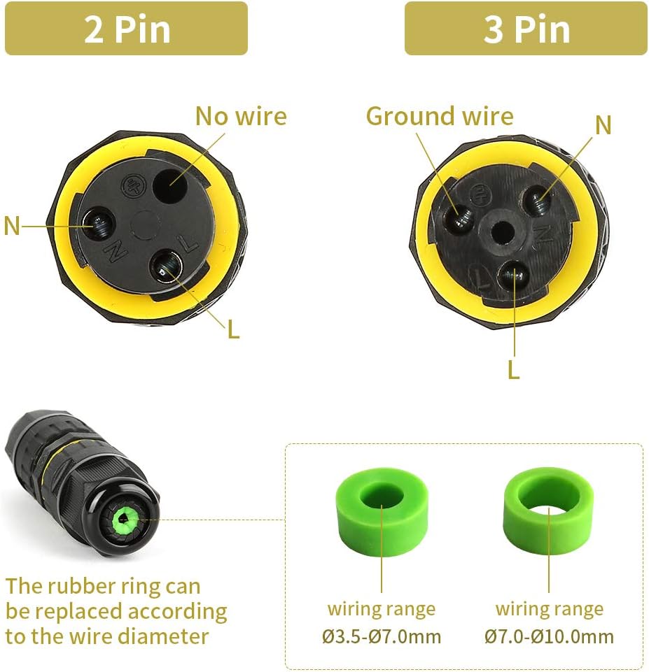 M16 2PIN 3PIN IP68 Waterproof  - Outdoor Power Wire ulasan dan harga