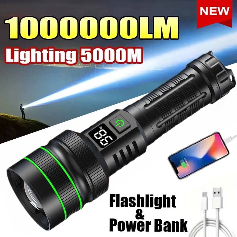 Powerful LED Flashlight Zoomab - Outdoor Power Meter ulasan dan harga