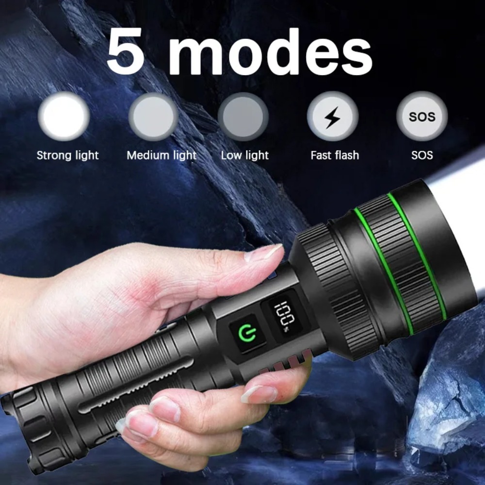 Powerful LED Flashlight Zoomab - Outdoor Power Meter ulasan dan harga
